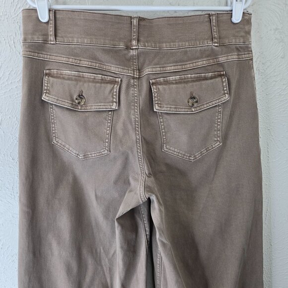 SPANX Cropped Wide Leg Pants XL Brown High Waist Stretchy Shaping Casual Pull On - Picture 7 of 13